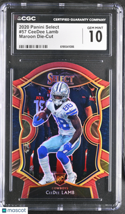 2020 Panini Select CeeDee Lamb Maroon Die-Cut Rookie #57 CGC 10 Dallas Cowboys