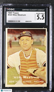 1957 Topps Wes Westrum #323 CGC 5.5 New York Giants