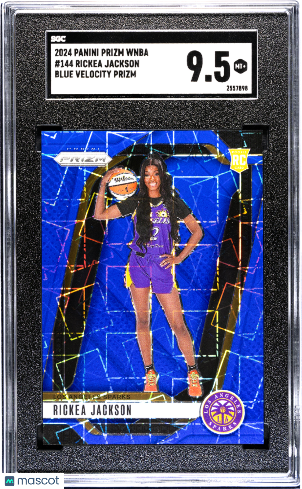2024 Panini Prizm Wnba Rickea Jackson Blue Velocity Rookie #144 SGC 9.5 Sparks