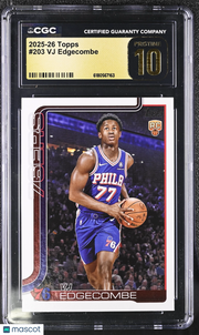 2025-26 Topps VJ Edgecombe Rookie #203 CGC 10 Pristine 76ers