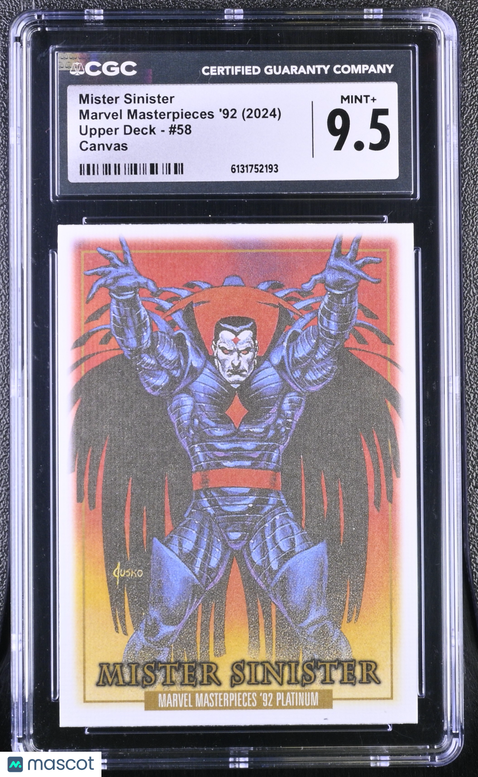 2024 Upper Deck Marvel Masterpieces '92 Mister Sinister #58 Canvas CGC 9.5