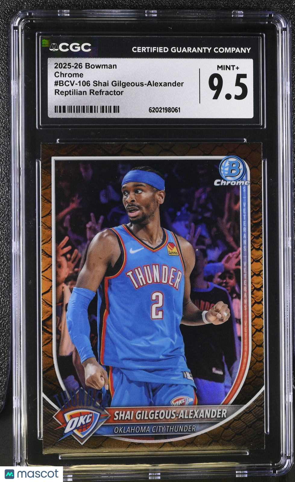 2025-26 Bowman Shai Gilgeous-Alexander Reptilian Refractor #BCV-106 CGC 9.5