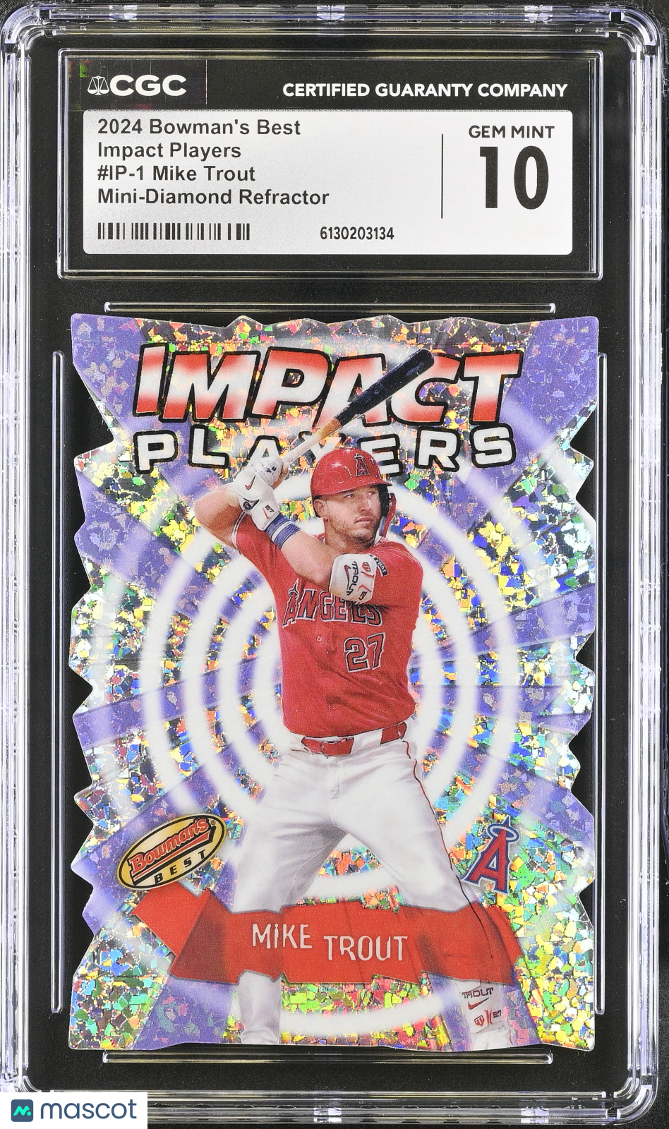 2024 Best Mike Trout Mini-Diamond Refractor Impact Players #IP-1 CGC 10 Angels