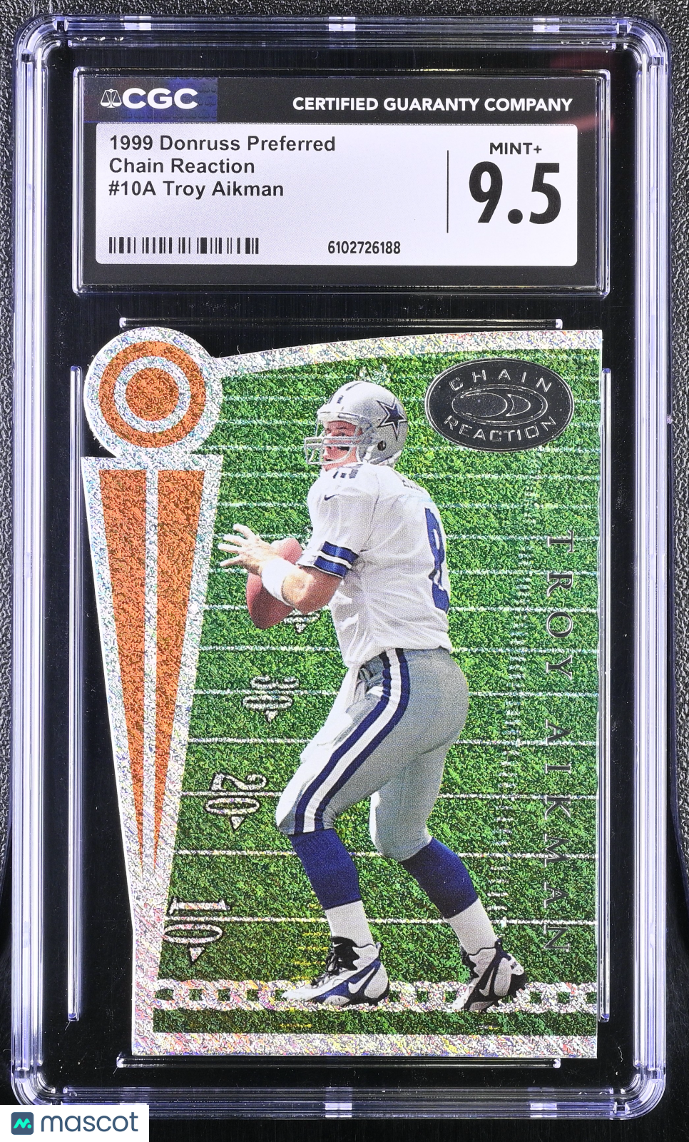1999 Donruss Preferred Troy Aikman 2278/5000 Chain Reaction #10A CGC 9.5 Cowboys