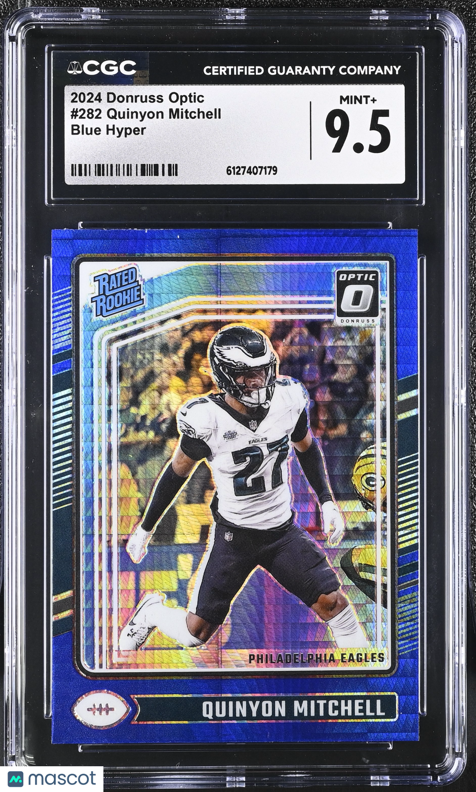 2024 Donruss Optic Quinyon Mitchell Blue Hyper Rookie #282 CGC 9.5 Eagles
