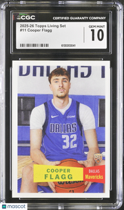 2025-26 Topps Living Set Cooper Flagg Rookie #11 CGC 10 Dallas Mavericks