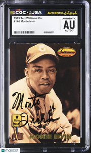 1993 Williams Monte Irvin Auto Autograph #146 CGC Authentic JSA