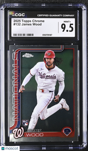 2025 Topps Chrome James Wood Rookie #132 CGC 9.5 Washington Nationals