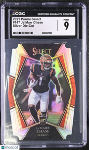 2021 Panini Select Ja'Marr Chase Silver Die-Cut Rookie #147 CGC 9 Bengals