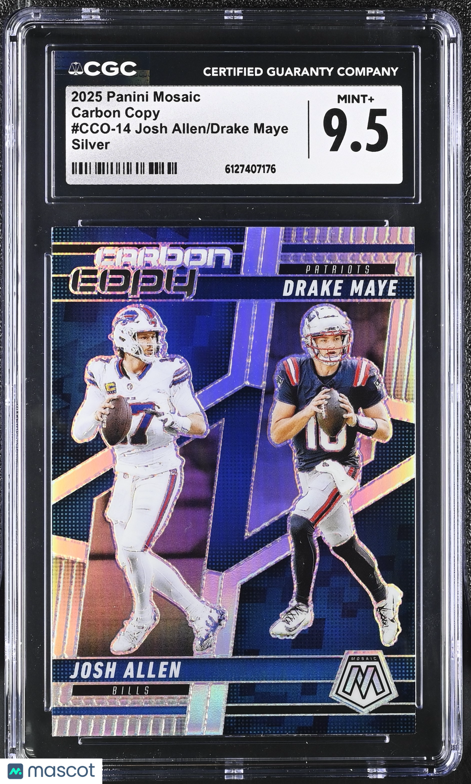 2025 Panini Mosaic Josh Allen/Drake Maye Silver Carbon Copy #CCO-14 CGC 9.5