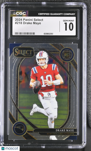 2024 Panini Select Drake Maye Rookie #218 CGC 10 New England Patriots