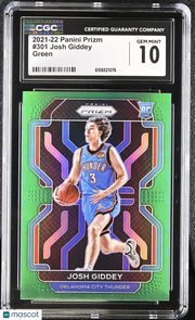 2021-22 Panini Prizm Josh Giddey Green Rookie #301 CGC 10 Oklahoma City Thunder