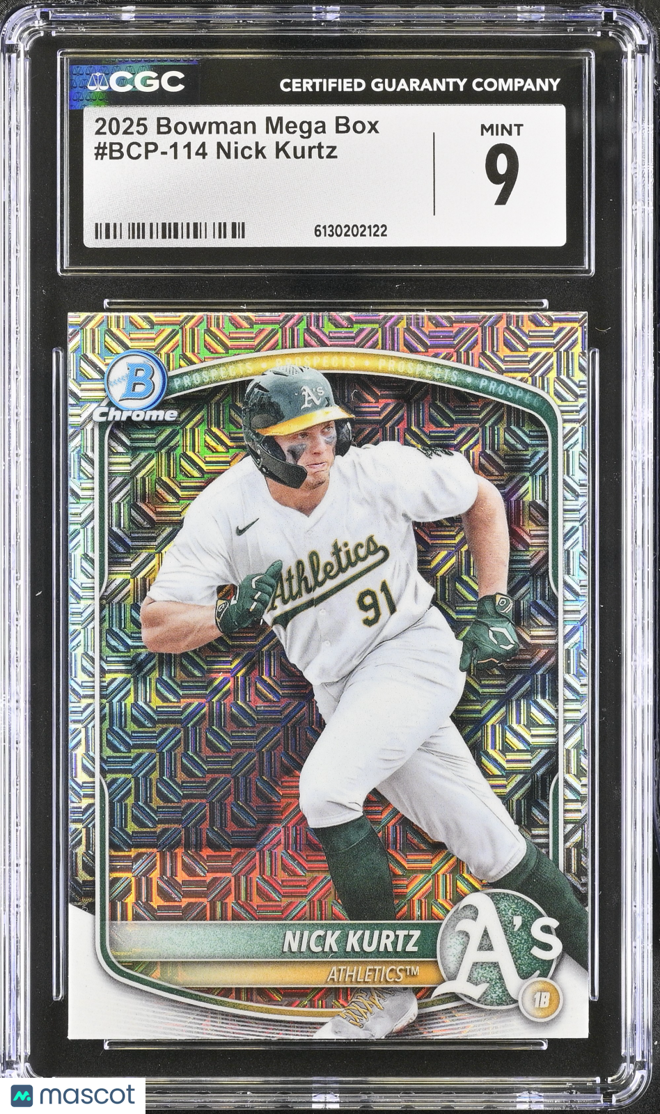 2025 Bowman Mega Box Nick Kurtz Rookie #BCP-114 CGC 9 Oakland Athletics