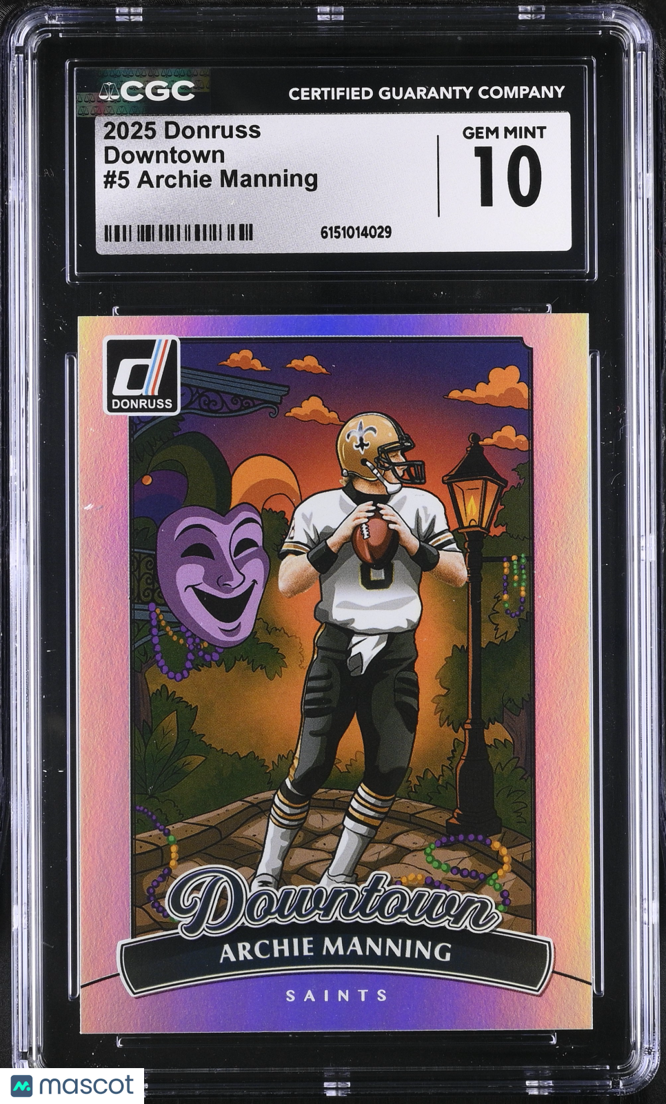 2025 Donruss Archie Manning Downtown #5 CGC 10 New Orleans Saints
