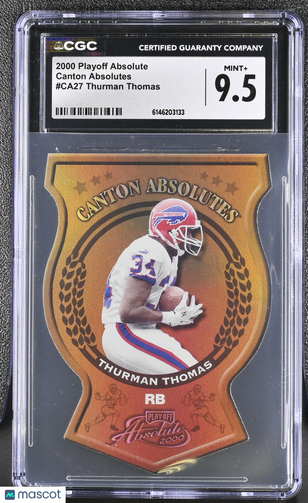2000 Playoff Absolute Thurman Thomas Canton Absolutes #CA27 CGC 9.5 Dolphins