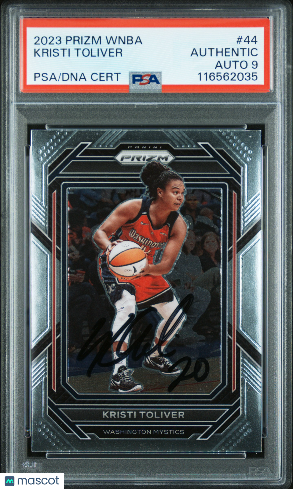 2023 Panini Prizm WNBA Kristi Toliver Auto Autograph #44 PSA Authentic Mystics