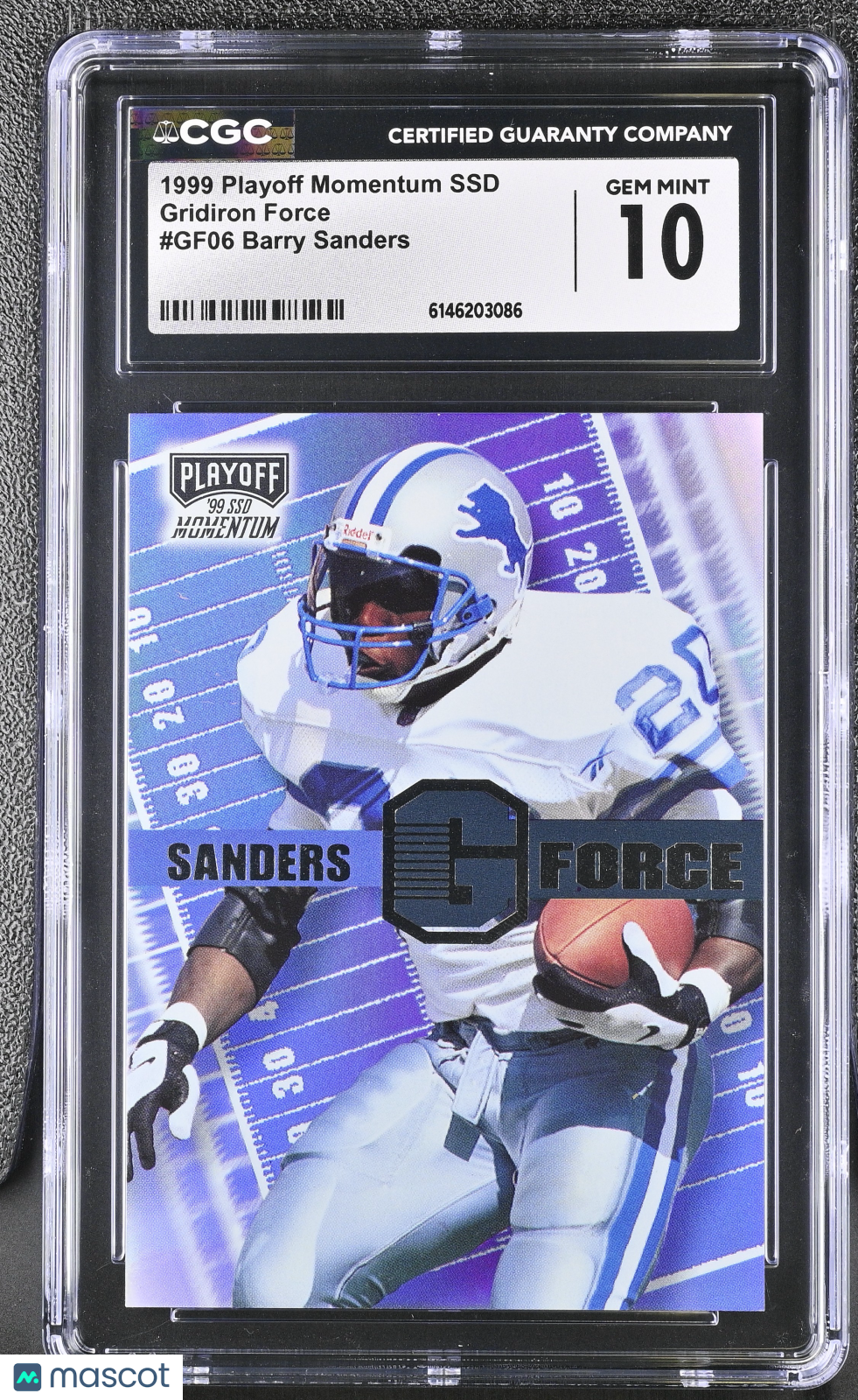 1999 Playoff Momentum SSD Barry Sanders Gridiron Force #GF06 CGC 10 Lions