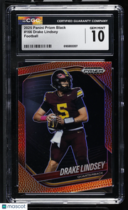 2025 Panini Prizm Black Drake Lindsey Football /225 Rookie #166 CGC 10 Minnesota