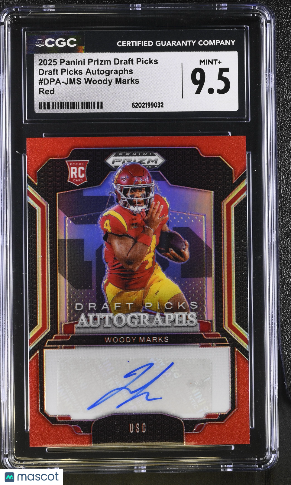 2025 Prizm Draft Picks Woody Marks Red /399 Rookie Auto #DPA-JMS CGC 9.5 USC