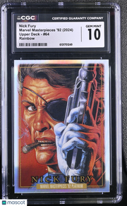 2024 Upper Deck Marvel Masterpieces '92 Nick Fury #64 Rainbow CGC 10