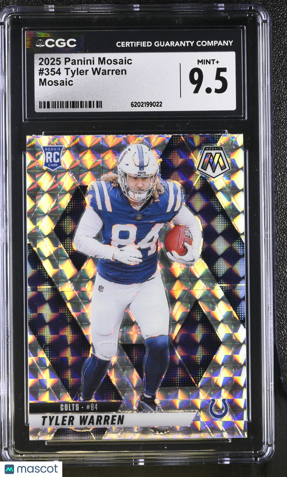 2025 Panini Mosaic Tyler Warren Mosaic Rookie #354 CGC 9.5 Indianapolis Colts
