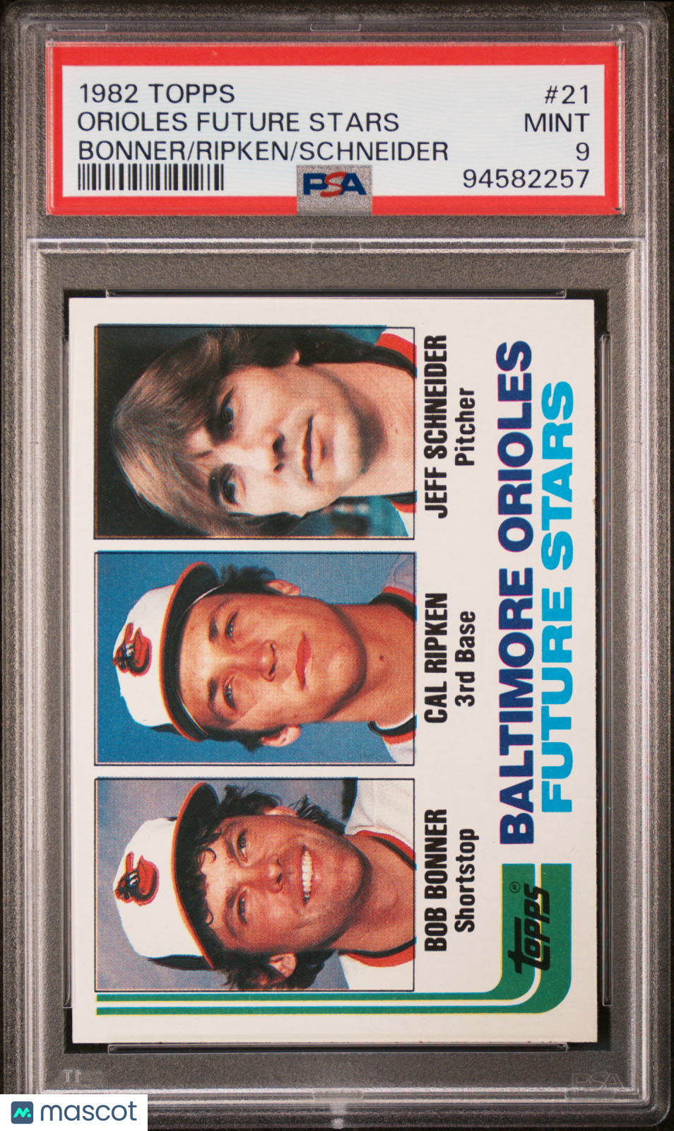 1982 Topps Orioles Future Stars Bonner Cal Ripken Schneider Rookie #21 PSA 9