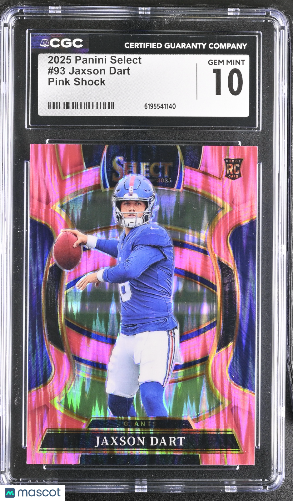 2025 Panini Select Jaxson Dart Pink Shock Rookie #93 CGC 10 New York Giants