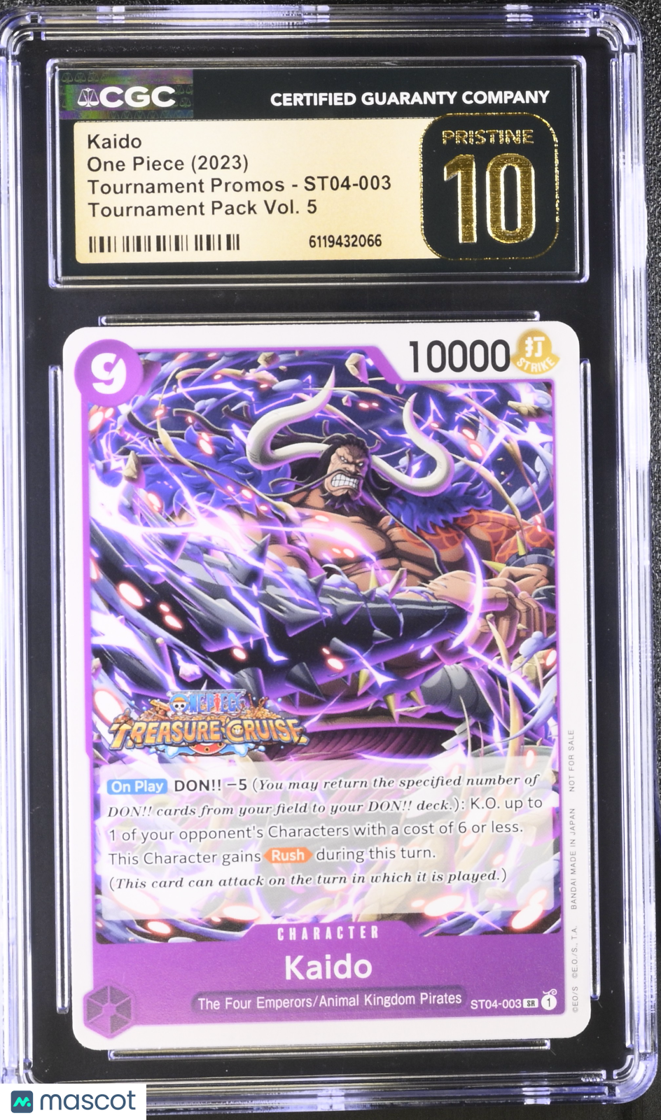 One Piece Tournament Promos Kaido Pack Vol.5 CGC 10 #ST04-003 Pristine