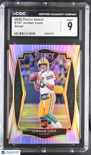 2020 Panini Select Jordan Love Silver Rookie #147 CGC 9 Green Bay Packers