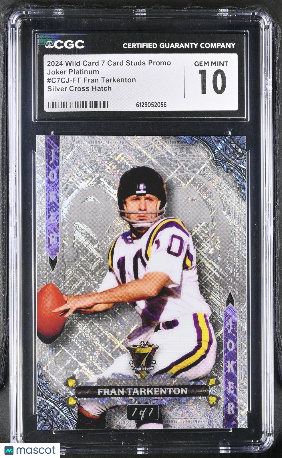 2024 Wild Card 7 Studs Promo Fran Tarkenton 1/1 Joker #C7CJ-FT CGC 10 Vikings