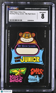 1983 Topps Video City Donkey Kong Junior - My High Score CGC 8