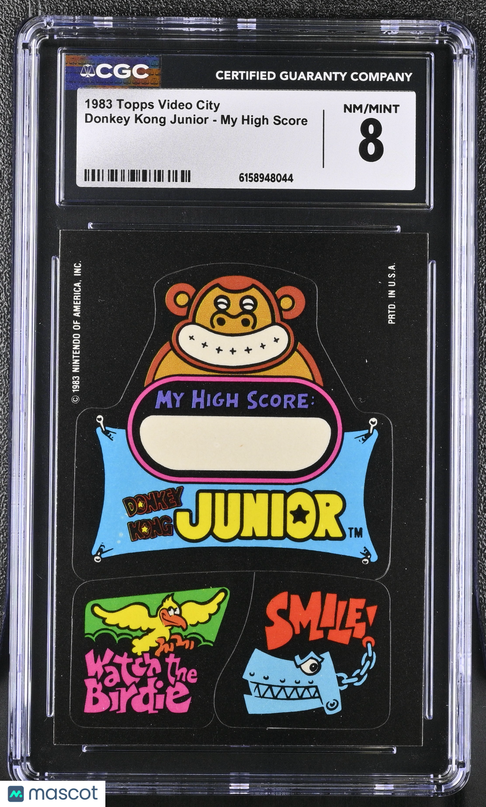 1983 Topps Video City Donkey Kong Junior - My High Score CGC 8