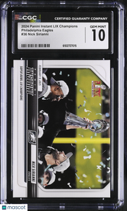 2024 Panini Instant LIX Champions Nick Sirianni Philadelphia Eagles #36 CGC 10