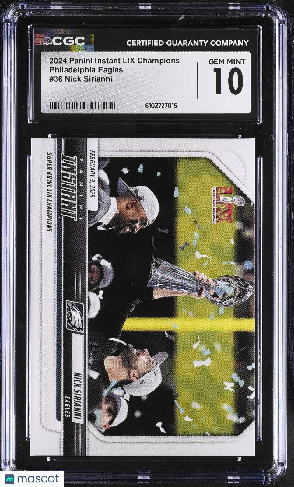 2024 Panini Instant LIX Champions Nick Sirianni Philadelphia Eagles #36 CGC 10