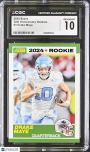 2024 Score Drake Maye Rookie 35th Anniversary Rookies #3 CGC 10 Patriots