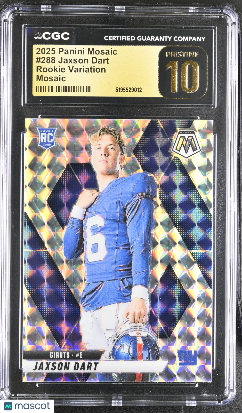 2025 Mosaic Jaxson Dart Rookie Variation Rookie #288 CGC 10 Pristine Giants