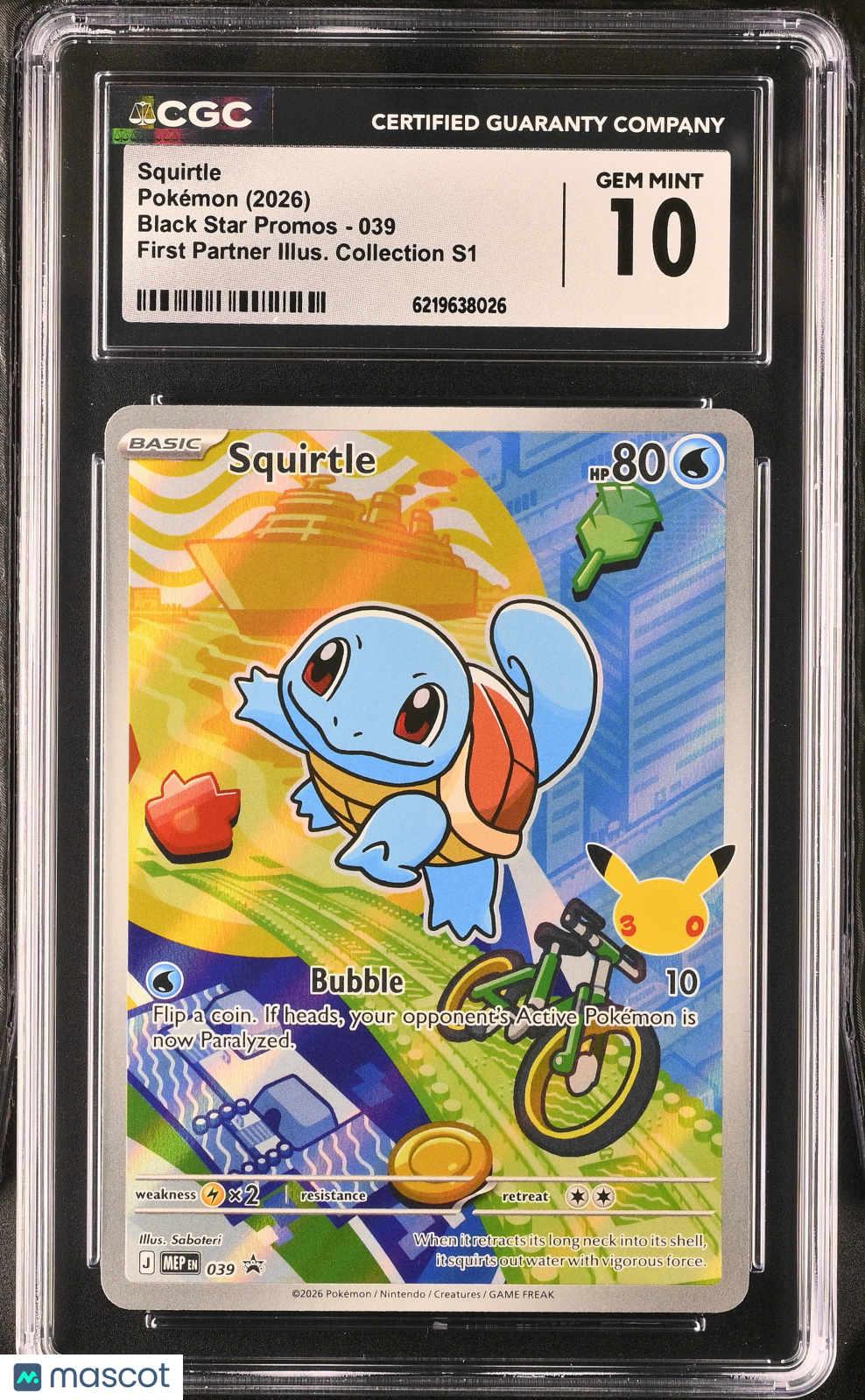 2026 Pokemon Black Star Promos Squirtle First Partner Collection S1 CGC 10 #039