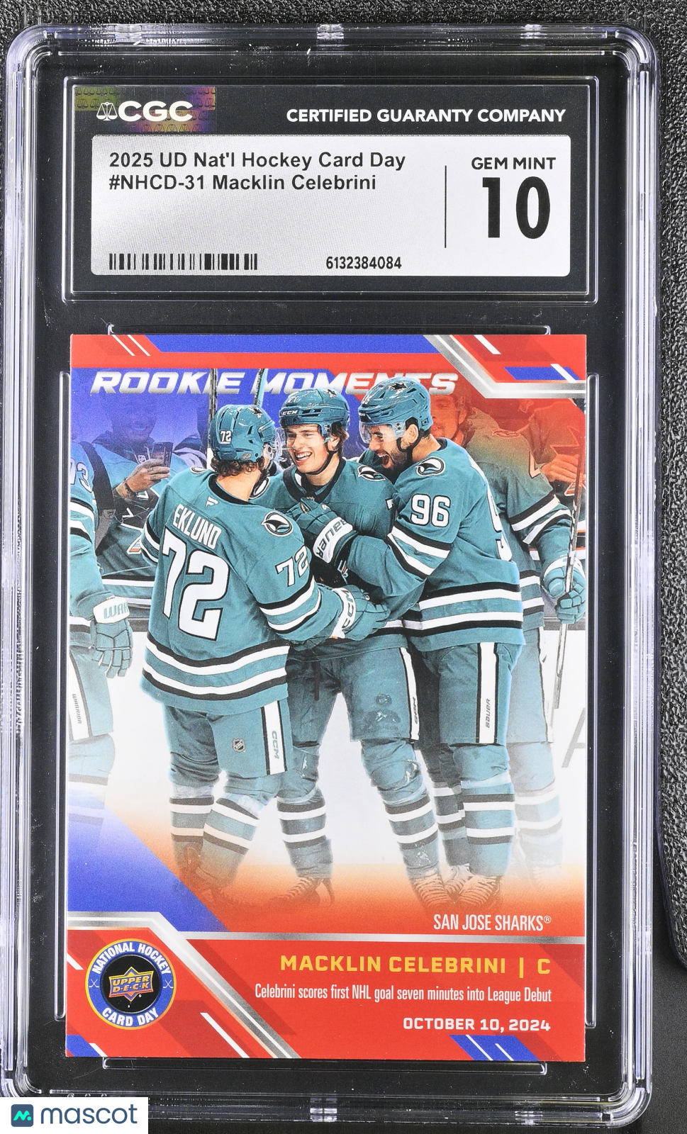 2025 UD Nat'l Hockey Card Day Macklin Celebrini #NHCD-31 CGC 10 San Jose Sharks