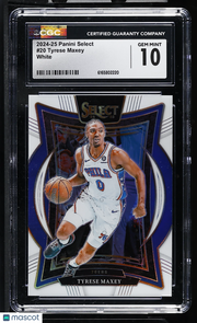 2024-25 Panini Select Tyrese Maxey White /149 #20 CGC 10 Philadelphia 76ers