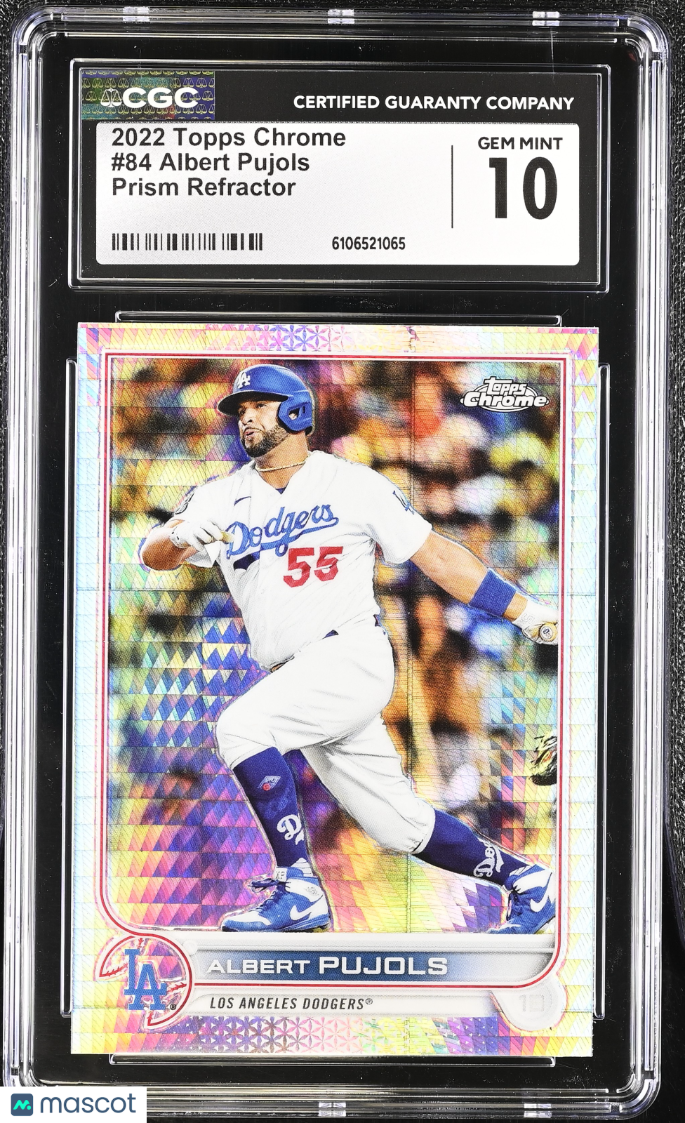 2022 Topps Chrome Albert Pujols Prism Refractor #84 CGC 10 Los Angeles Dodgers