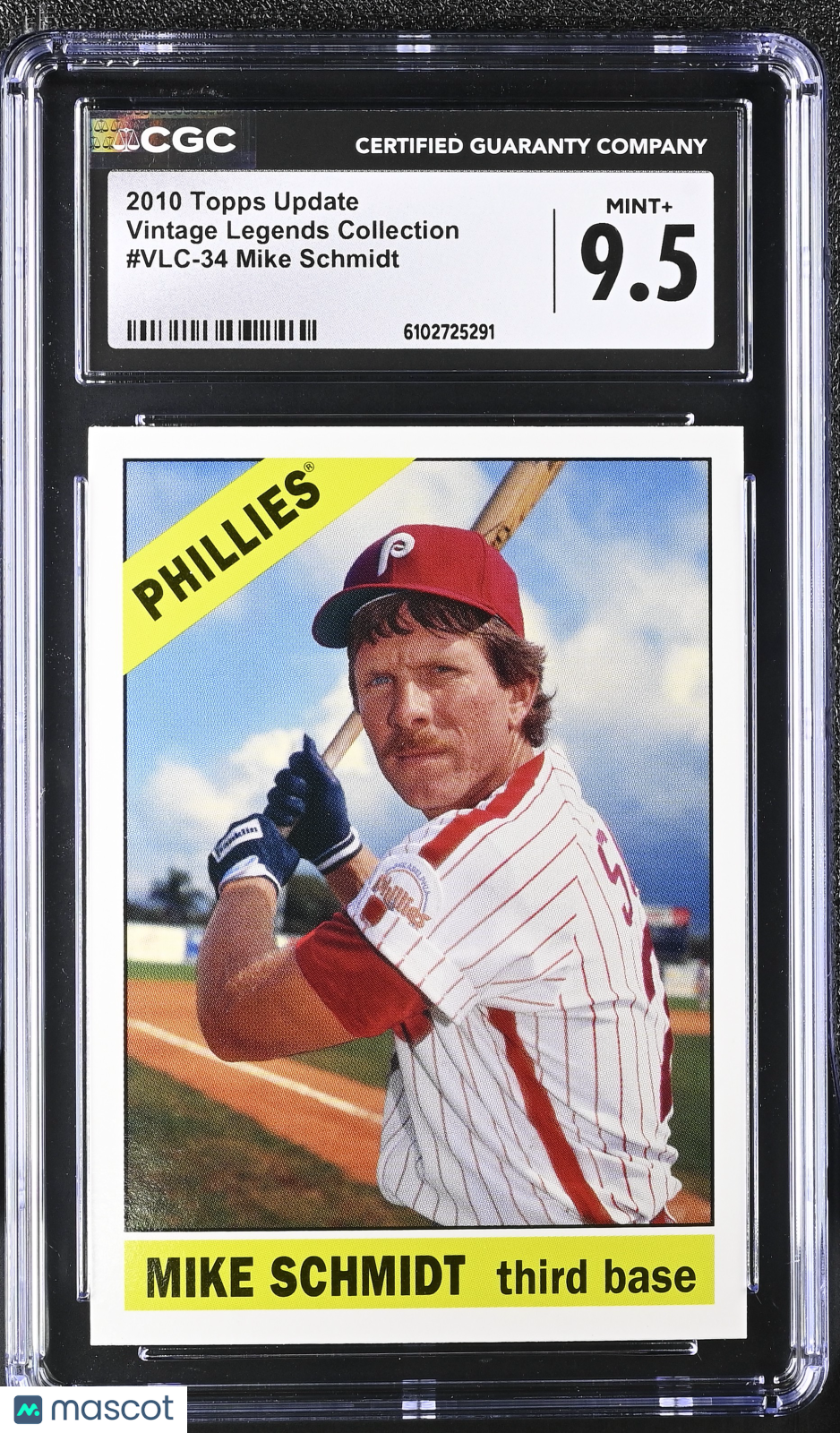 2010 Topps Update Mike Schmidt Vintage Legends #VLC-34 CGC 9.5 Phillies