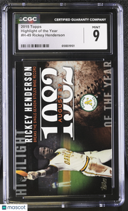 2015 Topps Rickey Henderson Highlight of the Year #H-49 CGC 9 Oakland Athletics