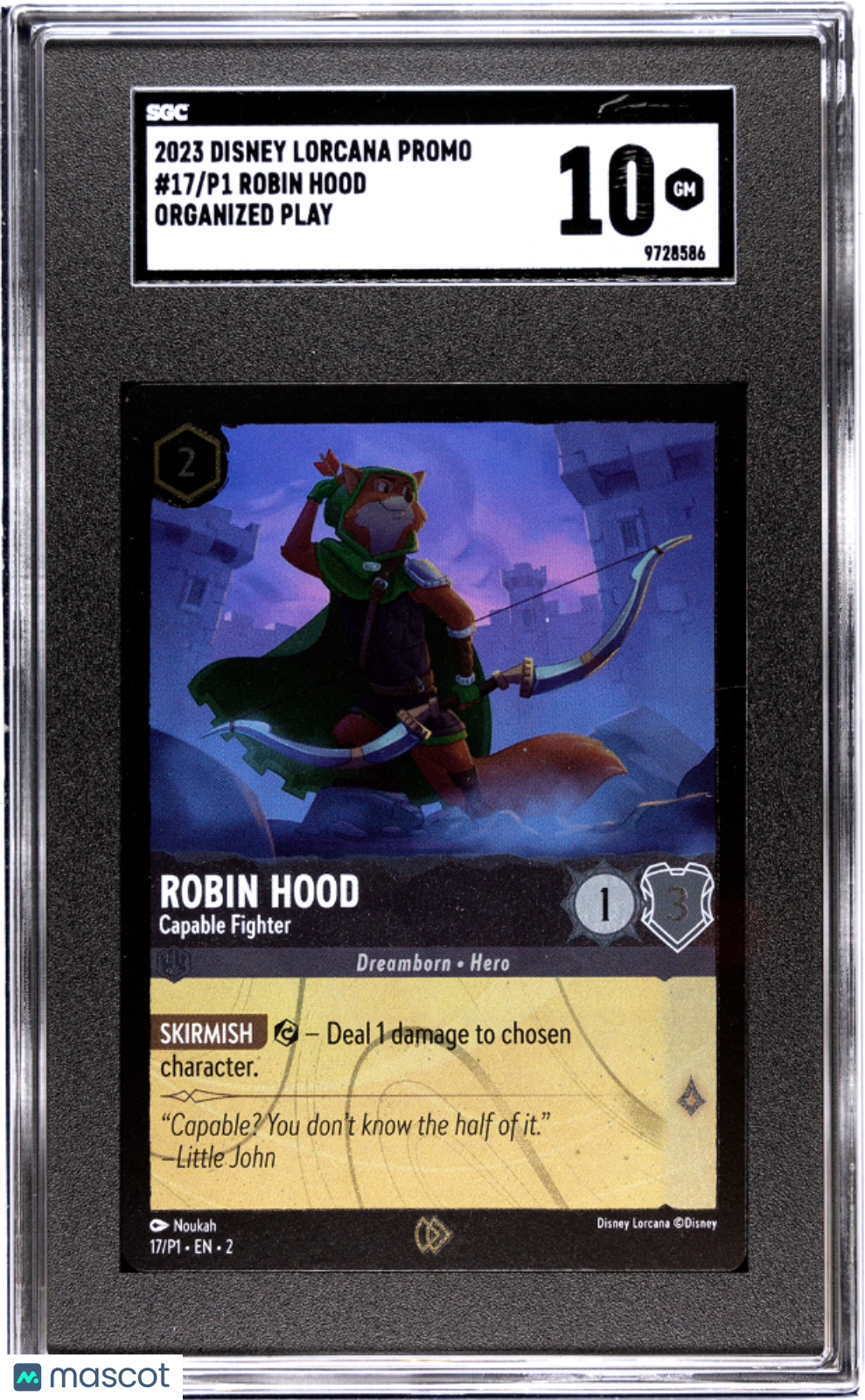 2023 Disney Lorcana Promo Robin Hood SGC 10 #17/P1