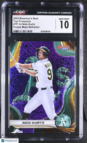 2024 Best Nick Kurtz Purple Mojo Refractor /250 Rookie Prospects #TP-14 CGC 10