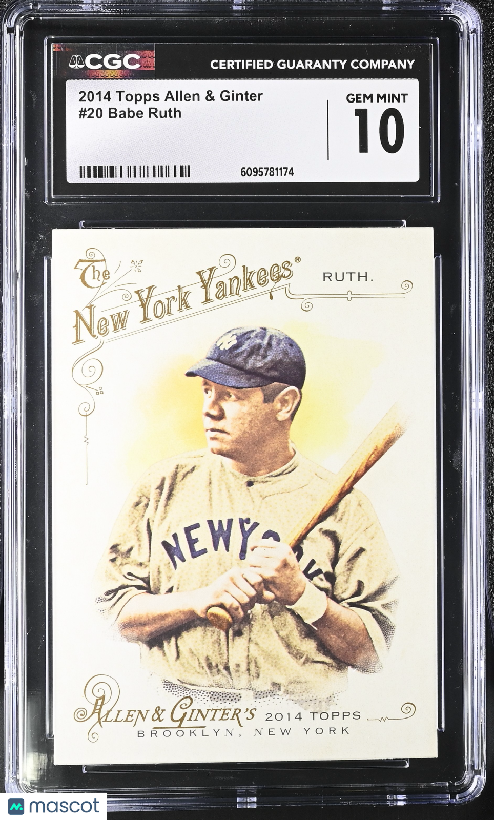 2014 Topps Allen & Ginter Babe Ruth #20 CGC 10 New York Yankees