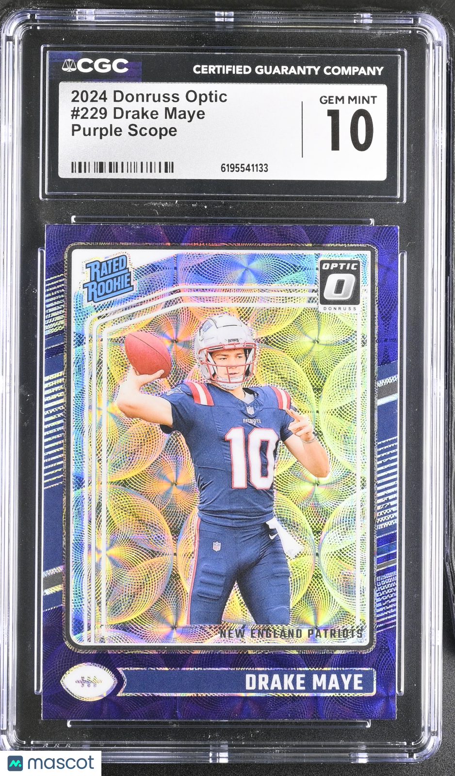 2024 Donruss Optic Drake Maye Purple Scope Rookie #229 CGC 10 Patriots