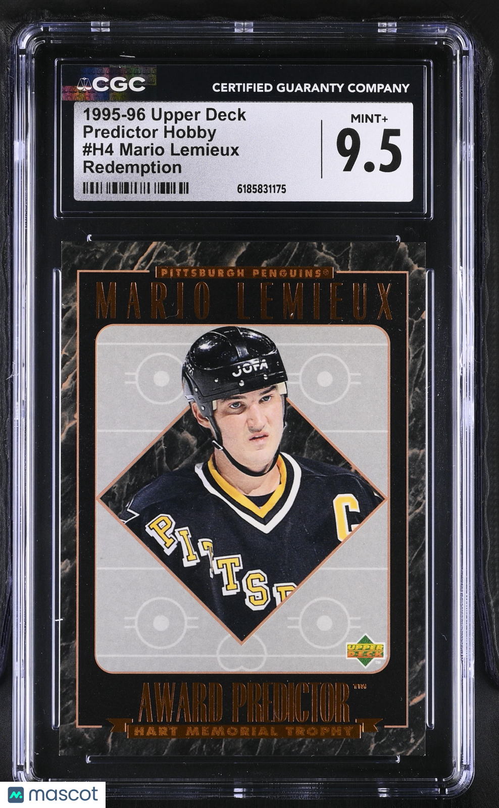 1995-96 Upper Deck Mario Lemieux Redemption Predictor Hobby #H4 CGC 9.5 Penguins