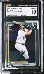 2024 Bowman Draft Nick Kurtz Rookie Chrome #BDC-56 CGC 10 Oakland Athletics