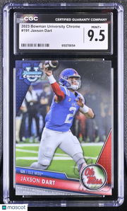 2023 Bowman University Chrome Jaxson Dart #191 CGC 9.5 Ole Miss Rebels