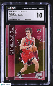 2025 Panini The National Matas Buzelis Orange /199 Rookies #RC8 CGC 10 Bulls